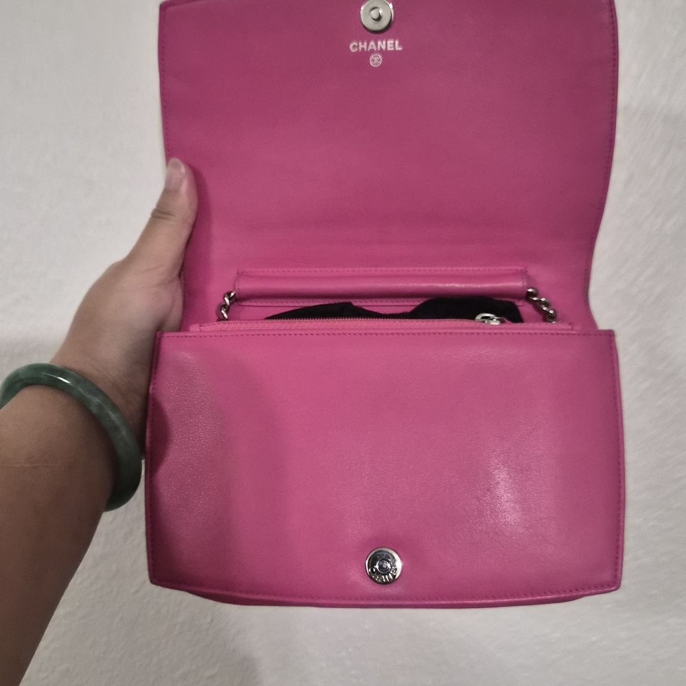 Chanel Patent Pink Wallet On Chain - Picture 9 of 14